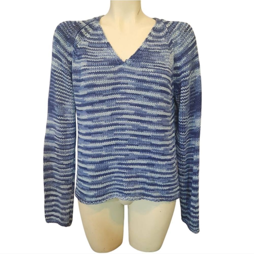 Paraphrase Vintage 90s Navy and Sky Blue Knit Sweater Size Medium‎